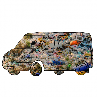 Plastikm&uuml;ll in der Gr&ouml;&szlig;e eines Autos