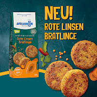 Fertigmischung f&uuml;r vegane Bratlinge auf Basis von Roten Linsen, Mais Couscous  und Gem&uuml;se verfeinert mit einer leckeren Gew&uuml;rzmischung.